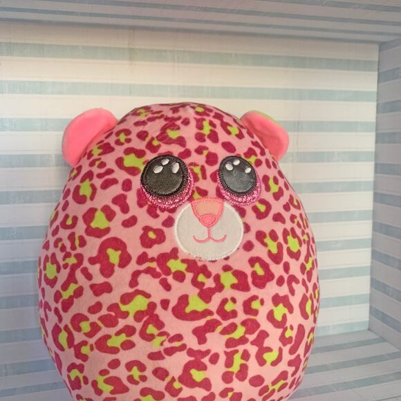 Ty Squish A Boo Lainey the Pink Leopard Plush Stuffed Animal 9.5" - Picture 5 of 7